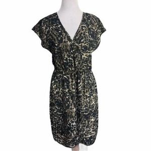 Harper & Gray black tan wrap dress LARGE